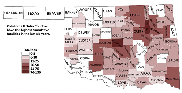 2011 Oklahoma Alcohol-Related Fatalities by County