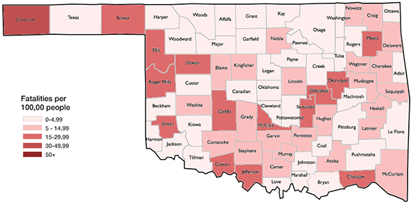 Fatalities in Alcohol-Related Crashes by Population, 2006-2014