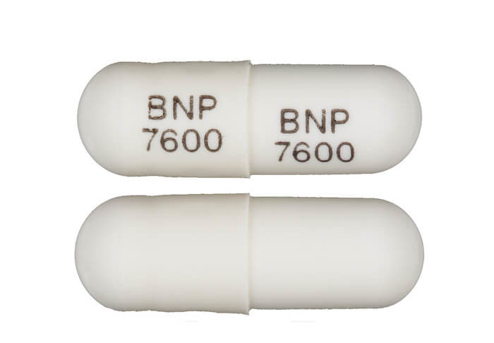 elmiron pill capsules with BNP 7600 printed on them