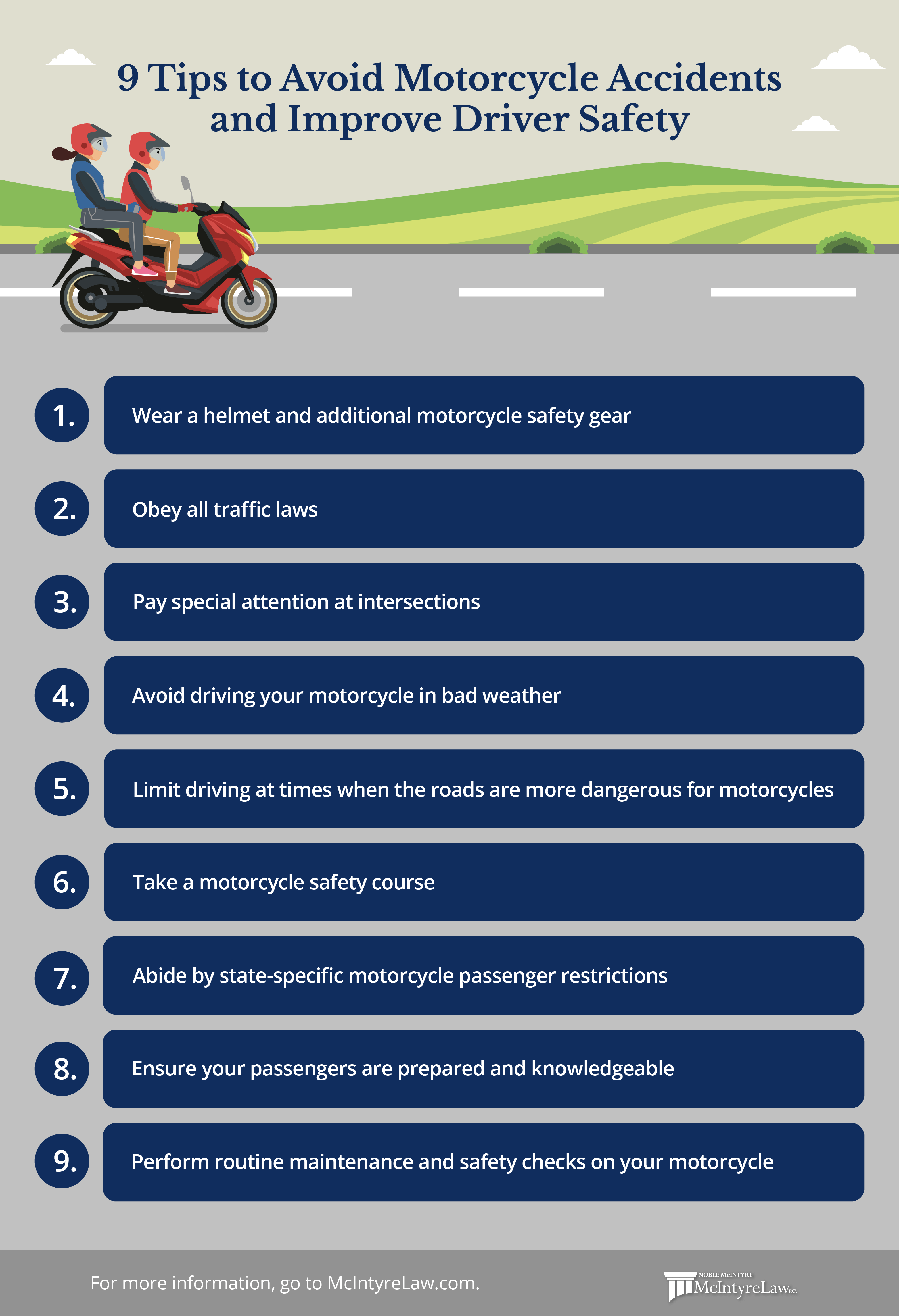 Tips to avoid motorcycle accidents and improve driver safety.