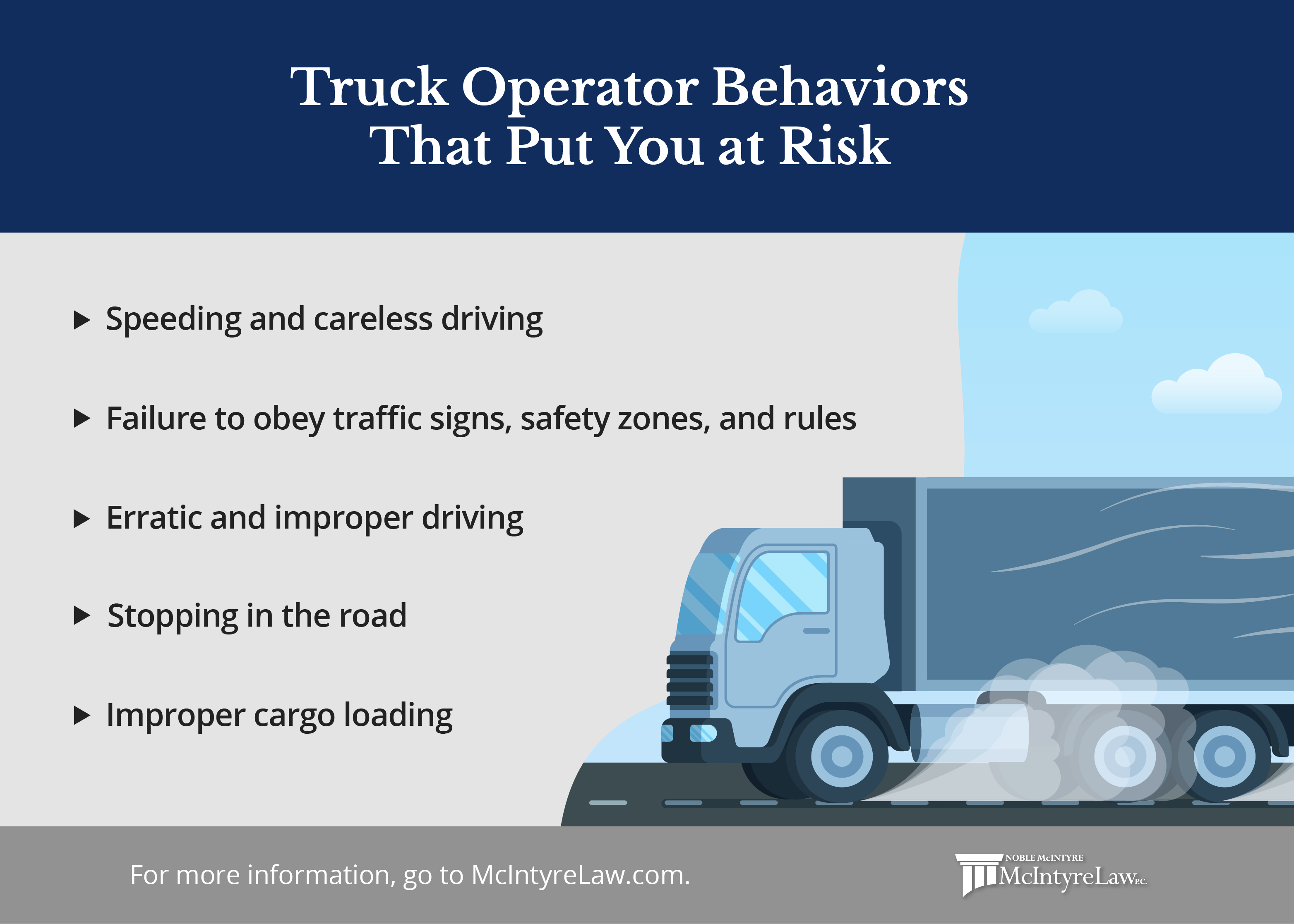 How truck driver behavior can cause commercial trucking accidents.