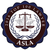 Logo de ASLA Top 100 Lawyer 2016.